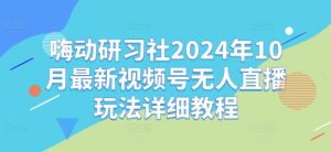 嗨动研习社2024年10月最新视频号无人直播玩法详细教程-乌龙学社