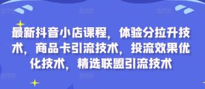 最新抖音小店课程，体验分拉升技术，商品卡引流技术，投流效果优化技术，精选联盟引流技术-乌龙学社