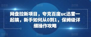 网盘拉新项目，夸克百度uc迅雷一起搞，新手如何从0到1，保姆级详细操作攻略-乌龙学社