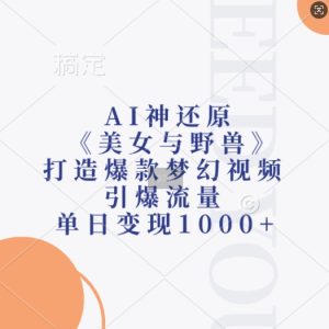 AI神还原《美女与野兽》，打造爆款梦幻视频，引爆流量，单日变现1k-乌龙学社
