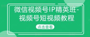 微信视频号IP精英班-视频号短视频教程-乌龙学社
