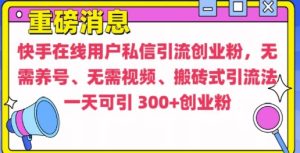 快手最新引流创业粉方法，无需养号、无需视频、搬砖式引流法【揭秘】-乌龙学社