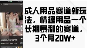 成人用品赛道新玩法，情趣用品一个长期暴利的赛道，3个月收益20个【揭秘】-乌龙学社