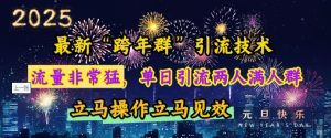 最新“跨年群”引流，流量非常猛，单日引流两人满人群，立马操作立马见效【揭秘】-乌龙学社