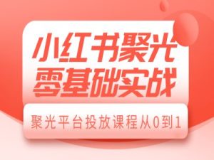 小红书聚光零基础实战,聚光平台投放课程从0到1-乌龙学社