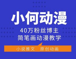 小何动漫简笔画动漫教学，40万粉丝博主课程，可做伙伴计划、分成计划、接广告等-乌龙学社