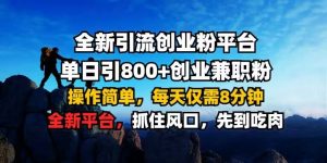 全新引流创业粉平台 单日引800+，创业兼职粉，操作简单，每天仅需8分钟【仅揭秘】-乌龙学社