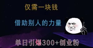 仅需一块钱，借助别人的力量，单日引爆300+创业粉、兼职粉【揭秘】-乌龙学社