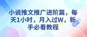 小说推文推广进阶篇，每天1小时，月入过W，新手必看教程-乌龙学社
