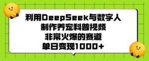利用DeepSeek与数字人制作养宠科普视频，非常火爆的赛道，单日变现多张-乌龙学社