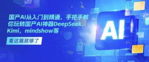 国产AI从入门到精通，手把手教你玩转国产AI神器DeepSeek，Kimi，mindshow等-乌龙学社