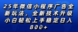 2025年微信小程序全新玩法纯小白易上手，稳定日入多张，技术全新升级，全网首发【揭秘】-乌龙学社