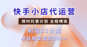 快手小店代运营3.0，模式新升级，收益55分，稳定单日5张【揭秘】-乌龙学社