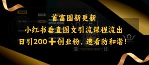 小红书垂直图文引流课程流出，日引200+创业粉，速看防和谐-乌龙学社