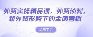 外贸实操精品课,外贸谈判,新外贸形势下的全网营销-乌龙学社