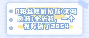 0粉丝短剧拉新(河马剧场)全流程，一个视频搞了2954-乌龙学社
