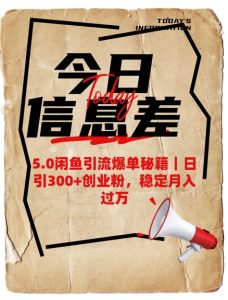 5.0闲鱼引流爆单秘籍，日引300+创业粉，稳定月入过W-乌龙学社