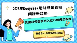 2025年Deepseek附能绿幕直播间挣米攻略无需拜师自学月入过W保姆级教程，最适合小白宝妈的轻创业-乌龙学社