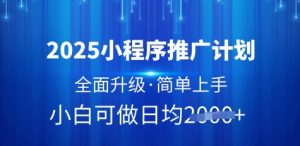 2025小程序推广计划，全面升级，简单上手，日均多张【揭秘】-乌龙学社