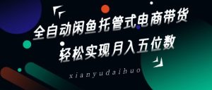 全自动闲鱼托管式电商带货，轻松实现月入五位数【揭秘】-乌龙学社