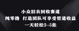 小众旧衣回收赛道，纯零撸 打造团队可享受管道收益，一天轻松3张-乌龙学社