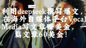 出海搞钱!利用deepseek撰写爆文,在海外自媒体平台Vocal Media写文章挣美金,一篇文章60刀-乌龙学社