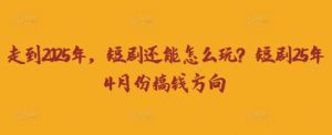 走到2025年，短剧还能怎么玩？短剧25年4月份搞钱方向-乌龙学社
