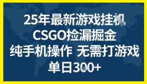 25年CSGO游戏搬砖，全自动挂G，不需要玩游戏，手机操作日入3张+【揭秘】-乌龙学社