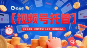 【视频号托管 】我提供视频，你每天花5分钟发布，最高躺挣2W+【揭秘】-乌龙学社