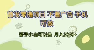 首发零撸项目 不看广告 手机可做 新手小白可以做  月入3k+【揭秘】-乌龙学社