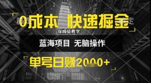 0成本快递掘金玩法，日入1k+，小白30分钟上手，收益嘎嘎猛【揭秘】-乌龙学社
