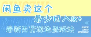 闲鱼卖这个，最少日入1k，最新无货源选品玩法-乌龙学社