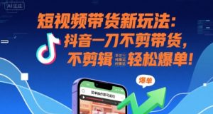 短视频带货新玩法：抖音一刀不剪带货，不剪辑，纯搬运，新手也能轻松爆单!-乌龙学社