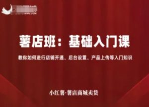小红薯薯店商城卖货，基础入门课，教你如何进行店铺开通、后台设置、产品上传等入门知识-乌龙学社