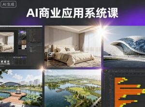 AI商业应用系统课，室内-软装-建筑-景观，智能设计+效果图+动画画实战-乌龙学社