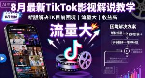 8月最新TikTok影视解说教学，新版解决TK目前困境，流量大，收益高-乌龙学社