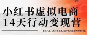 小红书虚拟电商14天变现训练营,虚拟产品,2025年普通人在小红书最后的搞钱机会(更新)-乌龙学社