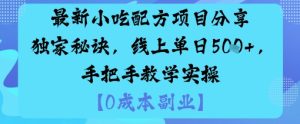 最新小吃配方项目分享独家秘诀，线上单日5张，手把手教学实操-乌龙学社