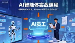 Ai智能体实战课程，0基础跨越Ai鸿沟，打造24小时帮你工作的Ai员工，打破常规，以实战定义Ai-乌龙学社