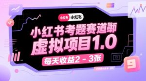 小红书考题赛道虚拟项目1.0，项目操作简单，每天收益2-3张-乌龙学社