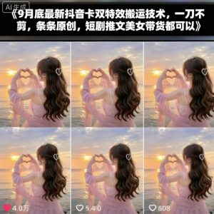 9月底最新抖音卡双特效搬运技术，一刀不剪，条条原创，短剧推文美女带货都可以-乌龙学社