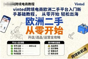 vinted跨境电商欧洲二手平台入门新手基础教程，从零开始轻松出海-乌龙学社