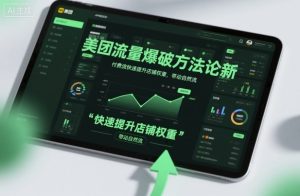 美团流量爆破方法论，付费流快速提升店铺权重，带动自然流-乌龙学社