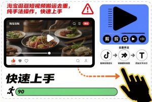 淘宝逛逛短视频搬运去重,纯手法操作,快速上手-乌龙学社