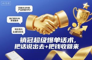 销冠超级爆单话术，把话说出去+把钱收回来-乌龙学社