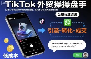 TikTok外贸操盘手，打通公域引流到私域成交全链路，低成本获取高质量海外询盘-乌龙学社