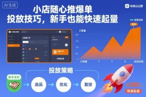 小店随心推爆单投放技巧，新手也能快速起量-乌龙学社