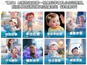 爆火！AI制作宝宝第一视角科学育儿小知识视频，短短两月获赞百万的流量密码（详细教学）-乌龙学社