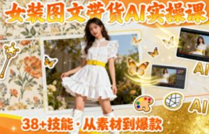 女装图文带货的AI实操课，覆盖38个实用技能，快速提升素材制作效率-乌龙学社