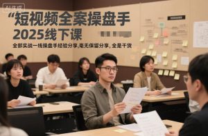 短视频全案操盘手2025线下课，全部实战一线操盘手经验分享，毫无保留分享，全是干货-乌龙学社